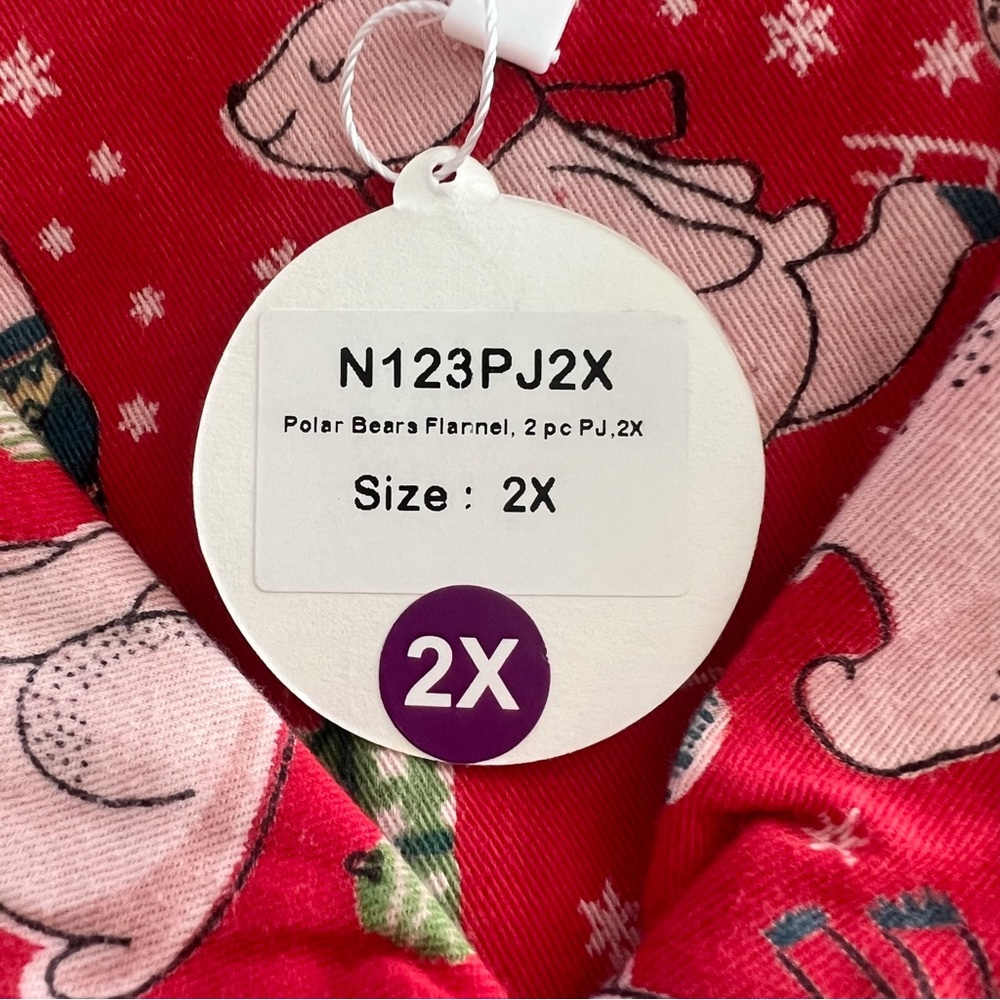 The Mahogany Store Polar Bear Flannel PJ Set New Size 2X - Picture 11 of 14